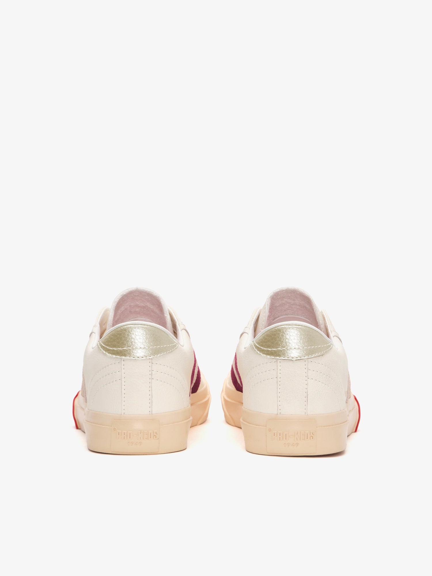 Retro scarpa Royal Classic di Pro-keds da donna in pelle crema e rosso platino