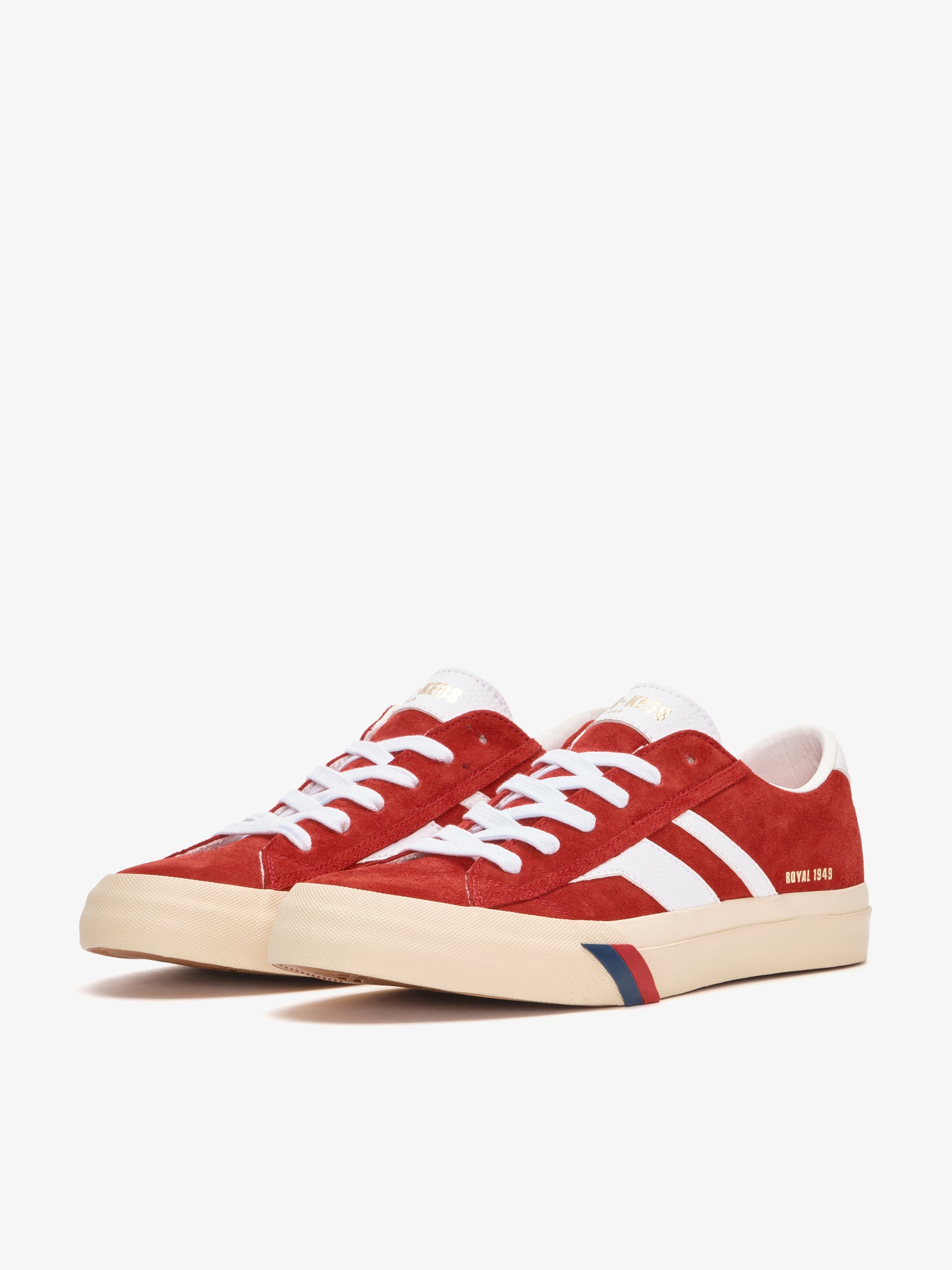 Royal Classic in Red and White Suede
