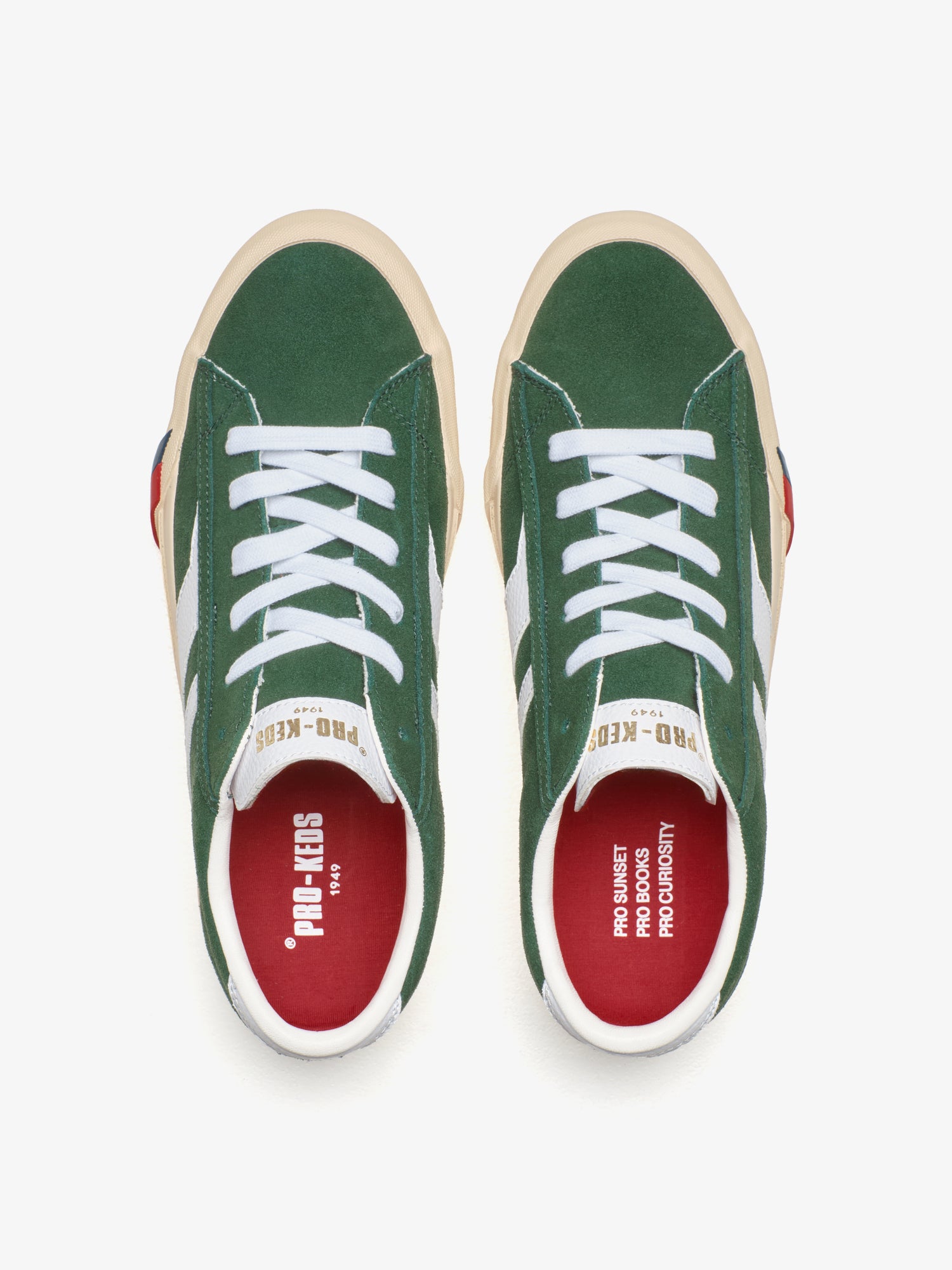 Royal Classic in Green and White Suede